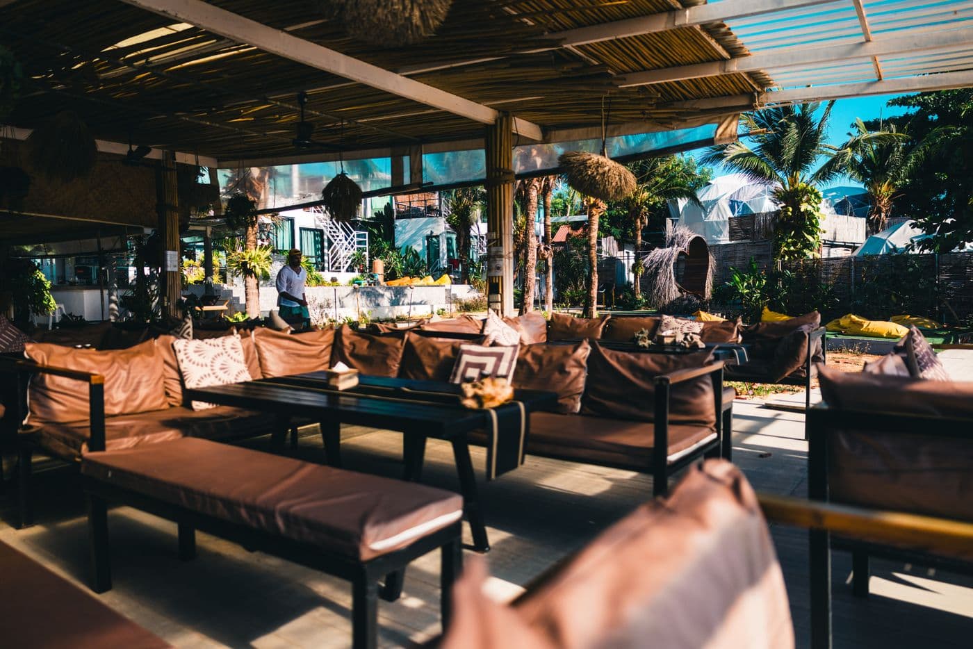 Outdoor breakfast seating